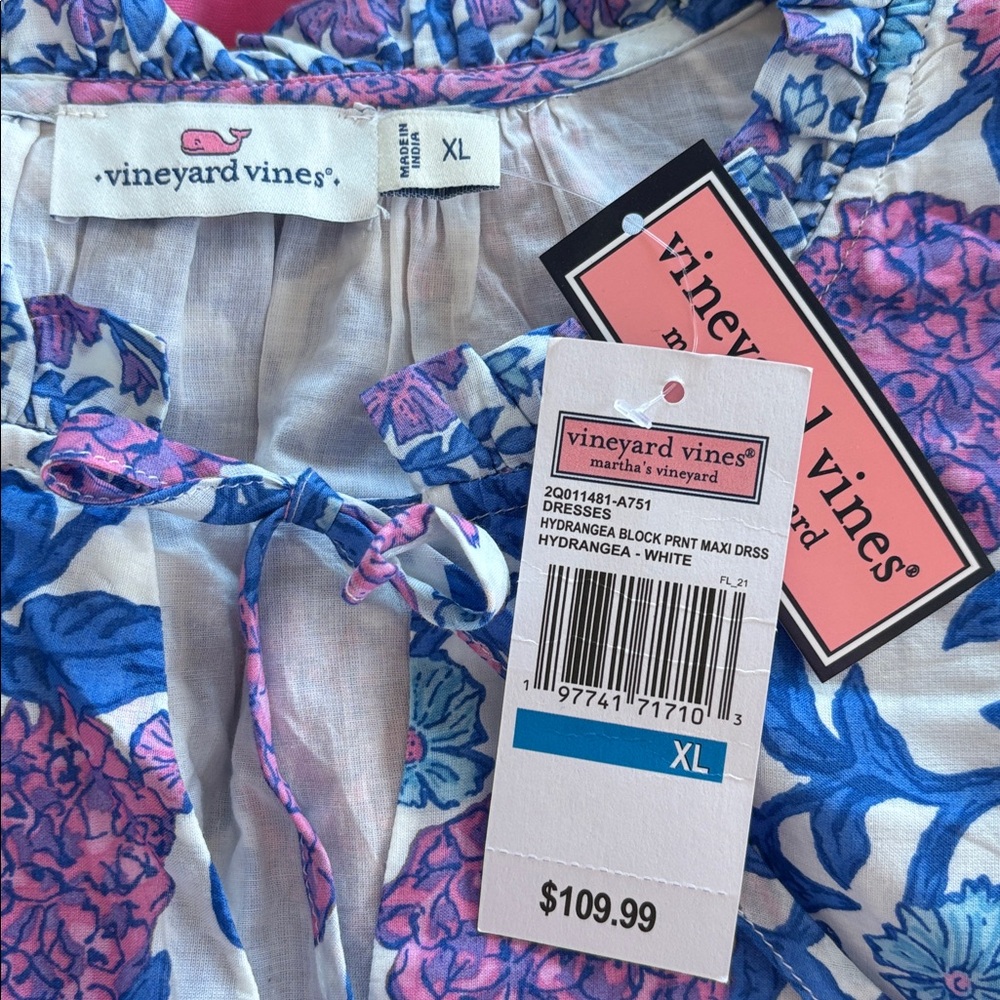 Vineyard Vines Blue and Pink Floral Maxi Dress - Picture 2 of 3